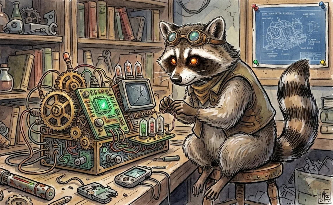 Illustration of Hyper-Intelligent Raccoon