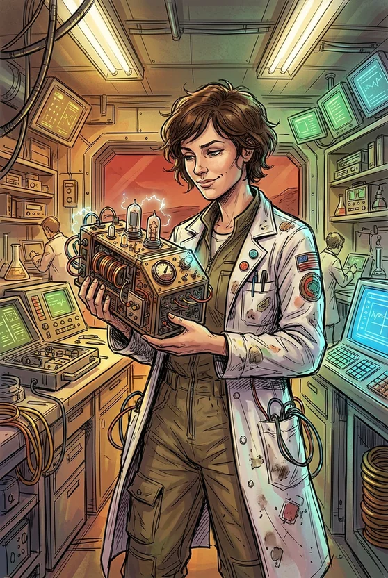 Illustration of Scheming Scientist